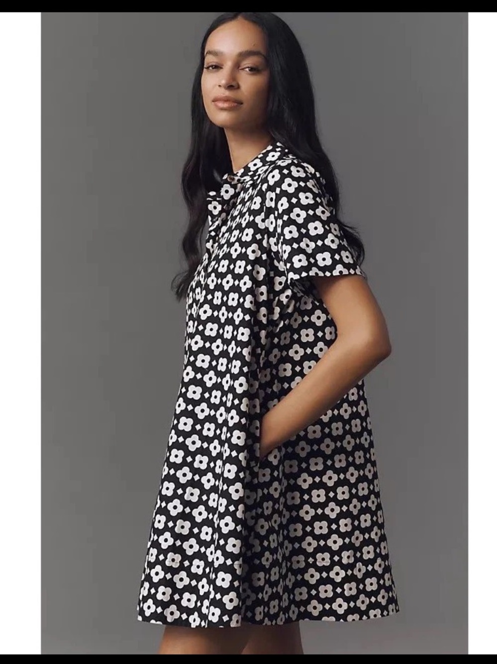 Anthro Floral Swing Tunic Button Front Minidress XXS
